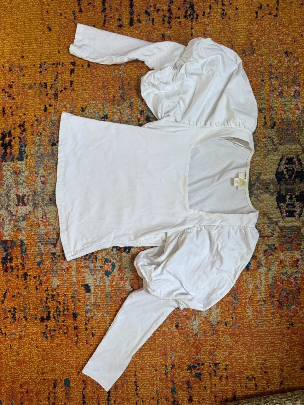 Maeve Anthropololgie  White Puffy Sleeve longsleeve shirt - SZ SM